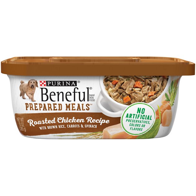Purina Beneful Prepared Meals Roasted Chicken Recipe with Pasta, Carrots & Spinach Wet Dog Food, 10-oz, case of 8