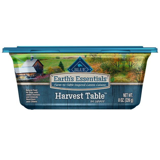 Blue Buffalo Earth's Essentials Harvest Table Chicken & Quinoa in Gravy Recipe Dog Food Trays, 8-oz tub, case of 8