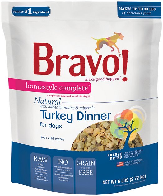 Bravo! Homestyle Complete Turkey Dinner Grain-Free Freeze-Dried Dog Food