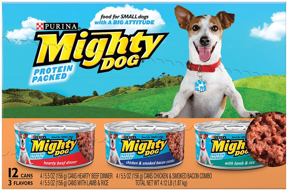 Mighty Dog Hearty Beef Dinner, Chicken & Smoked Bacon Combo & Lamb & Rice Variety Pack Canned Dog Food