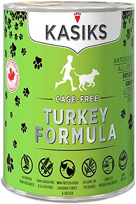 KASIKS Cage-Free Turkey Formula Grain-Free Canned Dog Food, 12.2-oz, case of 12