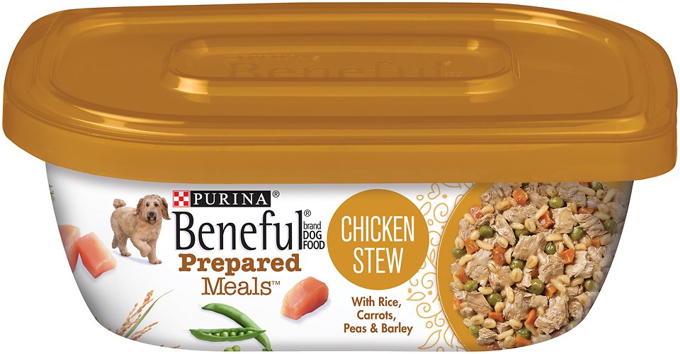 Purina Beneful Prepared Meals Chicken Stew with Rice, Carrots, Peas & Barley Wet Dog Food, 10-oz, case of 8