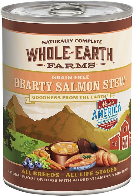 Whole Earth Farms Grain-Free Hearty Salmon Stew Canned Dog Food, 12.7-oz, case of 12