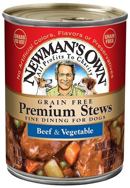 Newman's Own Organics Grain-Free Premium Beef & Vegetable Stew Canned Dog Food, 12-oz, case of 12