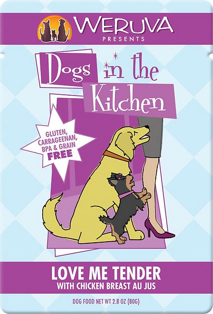 Weruva Dogs in the Kitchen Love Me Tender with Chicken Breast Au Jus Grain-Free Dog Food Pouches, 2.8-oz, case of 12