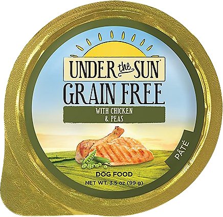 Under the Sun Grain-Free with Chicken and Peas Dog Food Trays, 3.5-oz, case of 12