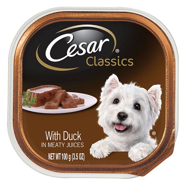 Cesar Classics Pate with Duck Dog Food Trays, 3.5-oz, case of 24