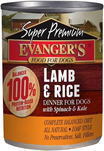 Evanger's Super Premium Lamb & Rice Dinner Canned Dog Food, 13-oz, case of 12