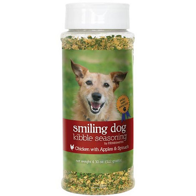 Herbsmith Smiling Dog Kibble Seasoning Chicken with Apples & Spinach Dog Food Topper, 4.3-oz bottle