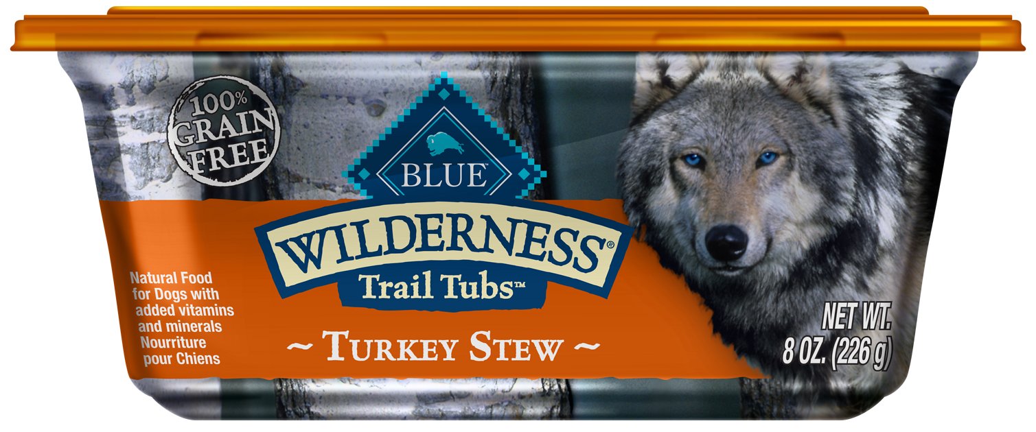 Blue Buffalo Wilderness Trail Tubs Turkey Stew Grain-Free Dog Food Trays, 8-oz, case of 8