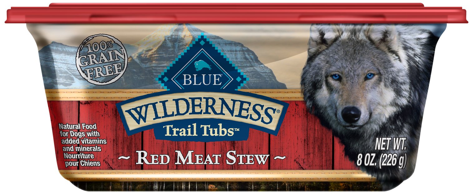 Blue Buffalo Wilderness Trail Tubs Red Meat Stew Grain-Free Dog Food Trays, 8-oz, case of 8