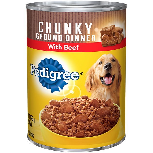 Pedigree Chunky Ground Dinner With Beef Canned Dog Food, 13.2-oz, case of 12