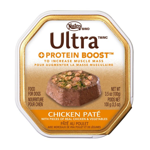 Nutro Ultra Protein Boost Chicken Pate Dog Food Trays, 3.5-oz, case of 24