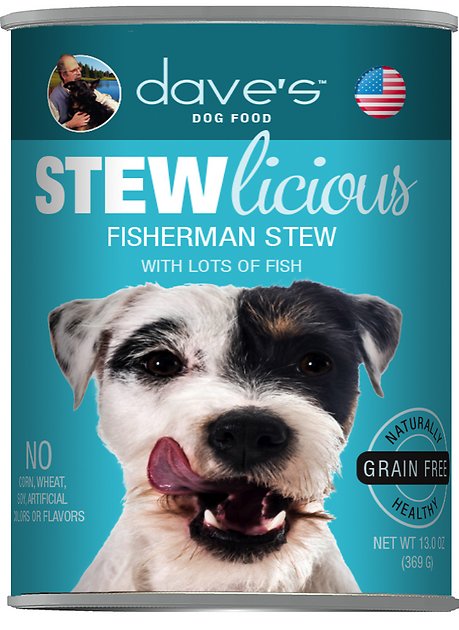 Dave's Pet Food Stewlicious Grain-Free Fisherman Stew Canned Dog Food, 13-oz, case of 12