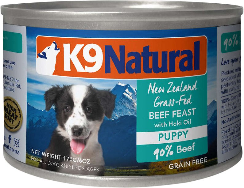 K9 Natural Grass-Fed Beef Feast with Hoki Oil Grain-Free Puppy Canned Dog Food